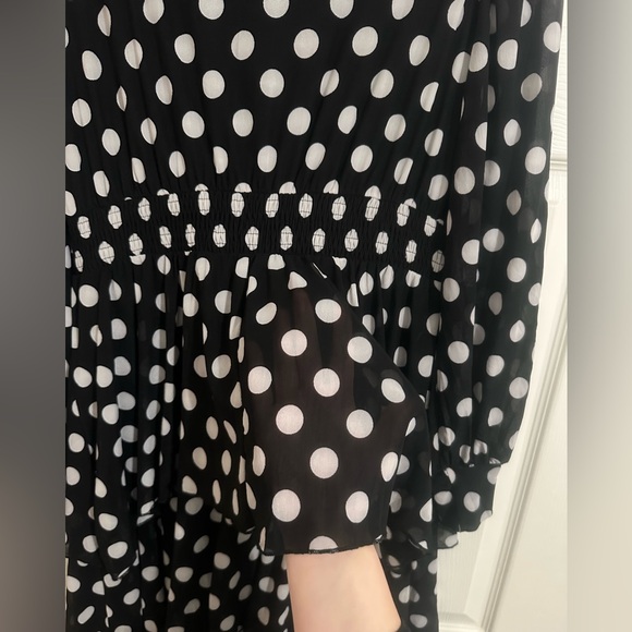 Polka Dot Mesh Tiered Dress - Picture 3 of 3
